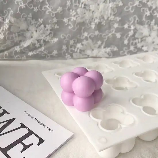 Sans Citron - 1 pièce - Moule à Bougie Cube à Bulles en Siliconen - 15 Petites Bougies - Formes de Bougies - Moules à Bougies - DIY