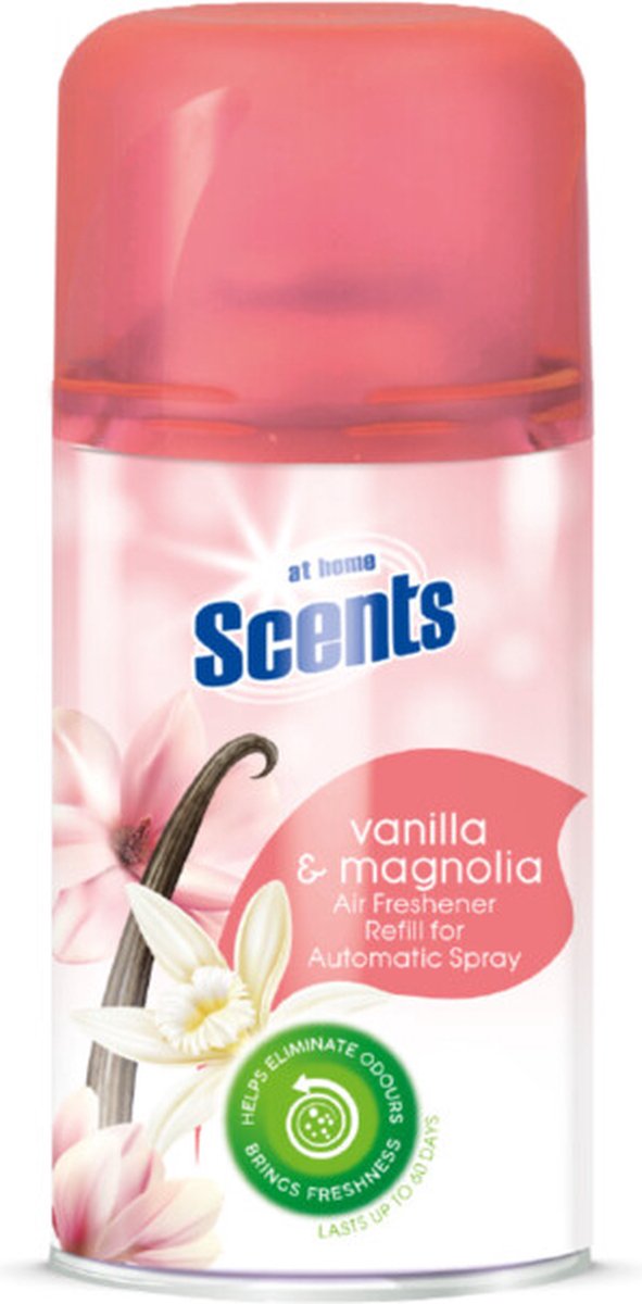 Goedkoopste 6x At Home Automatische Spray Navulling Vanille en Magnolia 250 ml