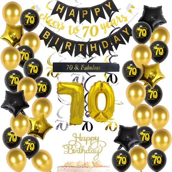Décoration anniversaire 70 ans - guirlande joyeux anniversaire