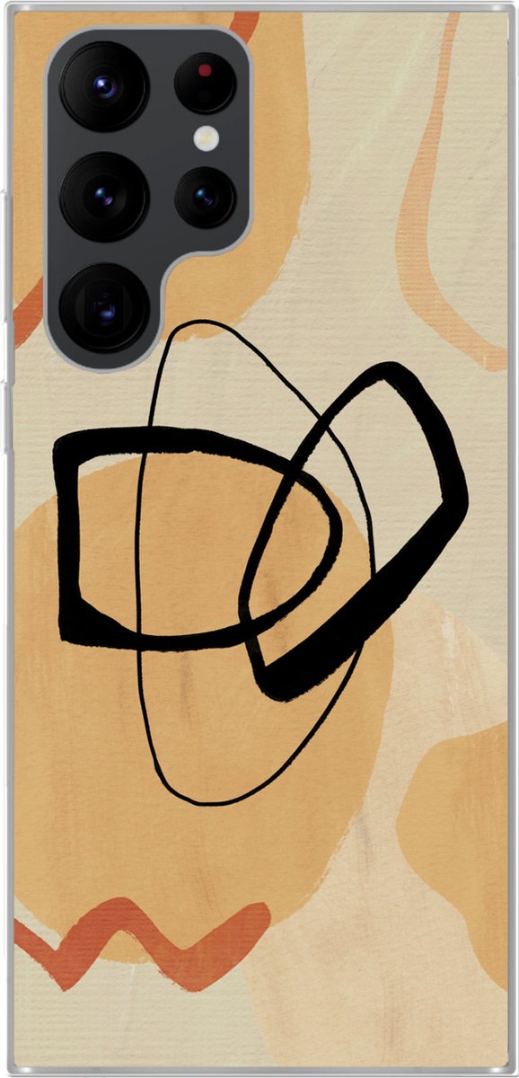 Telefoonhoesje Geschikt voor Samsung Galaxy S22 Ultra hoesje - Kunst - Geometrische vormen - Abstract - Siliconen Telefoonhoesje Telefoonhoesje