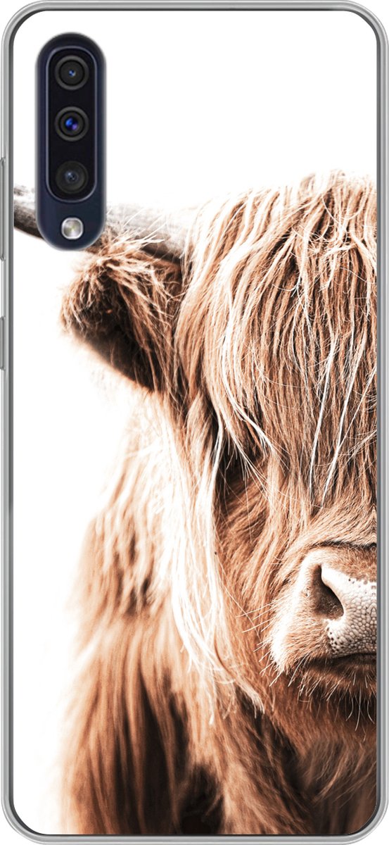 Telefoonhoesje Geschikt voor Samsung Galaxy A50 hoesje - Schotse hooglander - Koe - Dieren - Siliconen Telefoonhoesje Telefoonhoesje
