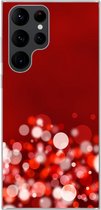 Coque Samsung Galaxy S22 Ultra - Paillettes rouges sur fond flou - Coque en Siliconen pour téléphone -