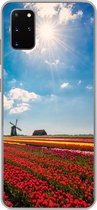 Telefoonhoesje Geschikt voor Samsung Galaxy S20 Plus hoesje - Indrukwekkend tulpenveld in Nederland - Siliconen Telefoonhoesje