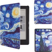 Lunso - Convient pour Kobo Aura édition 2 (6 pouces) - housse de nuit - Van Gogh Starry Night