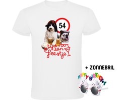 54 Jaar Tijd voor een Feestje Heren T-shirt - Inclusief Happy Birthday zonnebril - 54e verjaardag - shirt kado - jarig