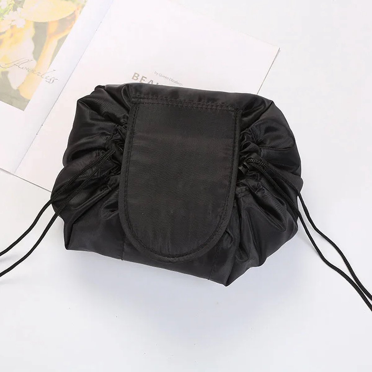 Without Lemon - Magic Travel Pouch Make-up Tas - TikTok - Reistas - Pouch - Cosmetic Opberg Tas - Make-up Opbergsysteem - Make-up Toilettas - Reistas - Cosmetica Accessoires Organiser - Handige Toilettas - Zwart