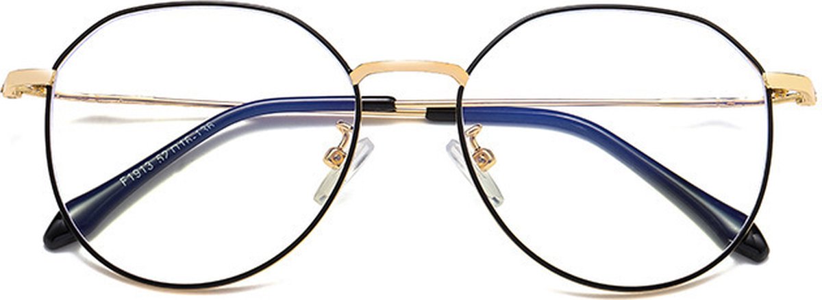 Computerbril - Anti Blauwlicht Bril - Metaal 2024 - Goud Zwart