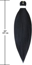 Purfect Hair – 6xProfessionele Pre-Stretched Braiding Hair – 66cm – 1B Zwart Nep Haar Extensions – Stijl Haar om te Vlechten