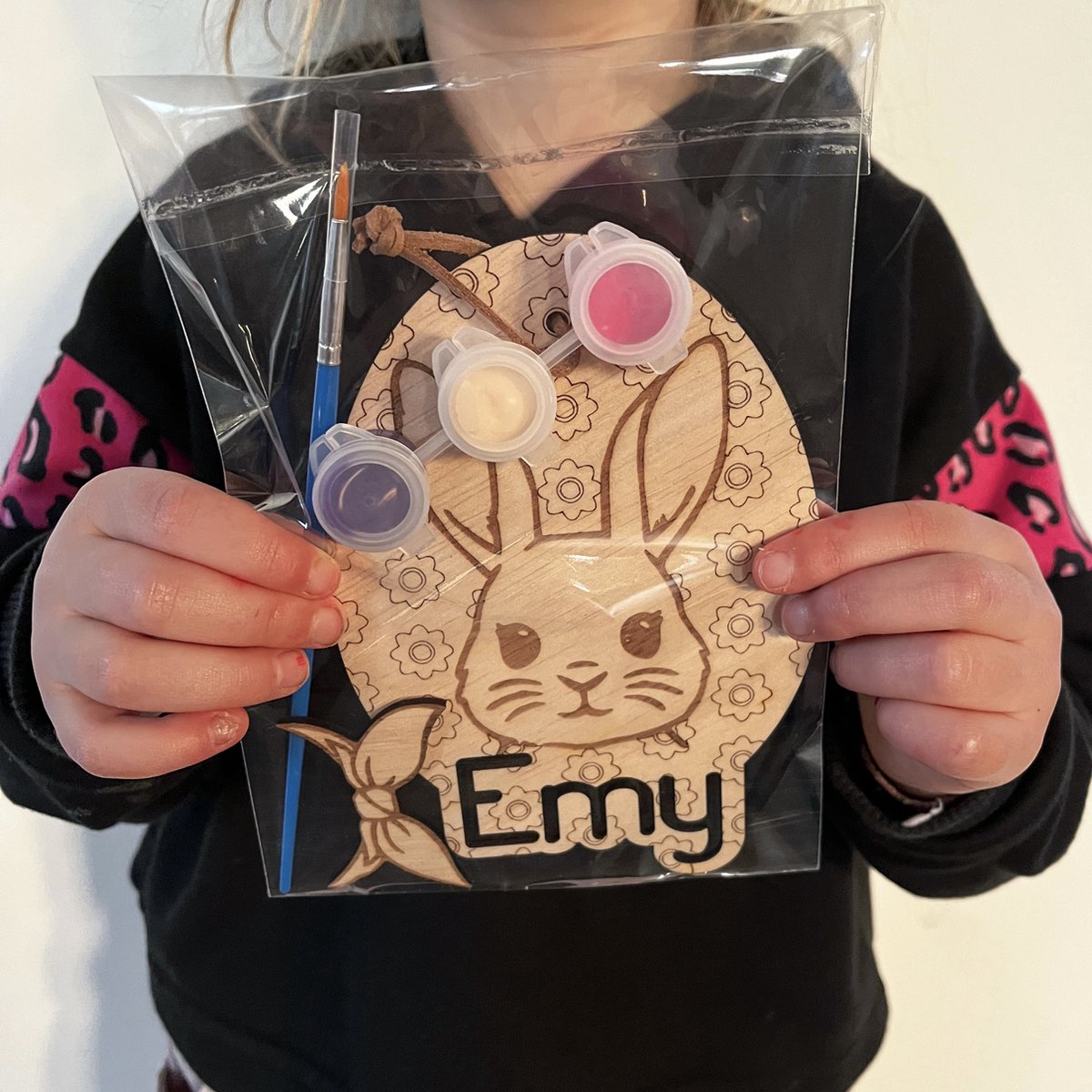 Houten paashanger – knutselset meisjes