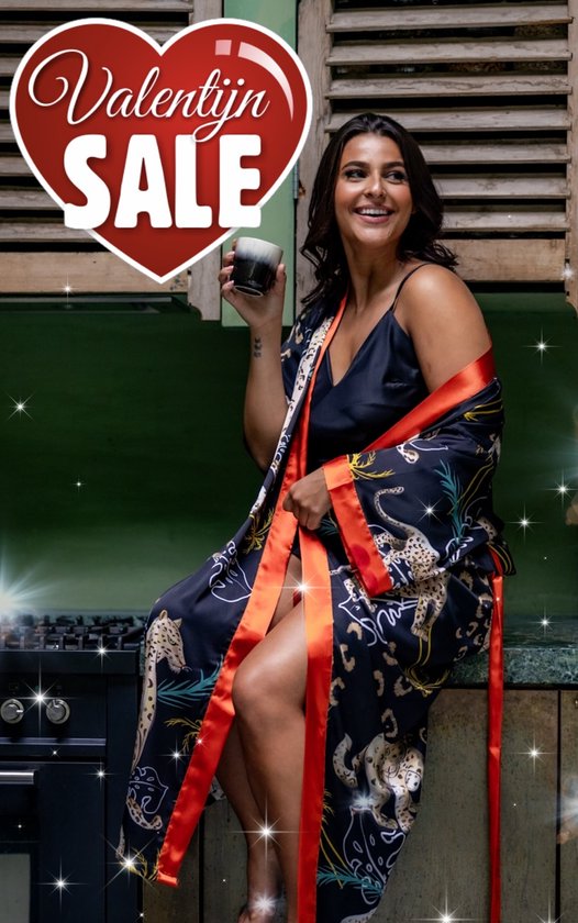 Black Friday Sale! Nieuw! Kimono dames badjas satijn - Luxury leopard - panter luipaard design - one size - leopard is never out of style!