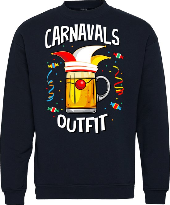 Sweater Carnavals Outfit | Carnavalskleding dames kinderen heren | Carnaval | Foute Party | Navy | maat 128/140