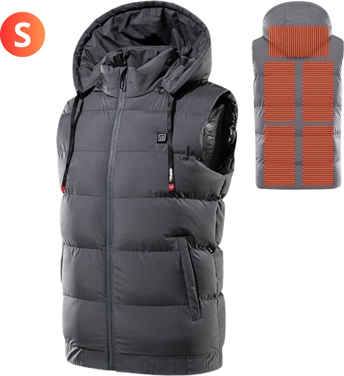 Nivard Verwarmde Bodywarmer Heated Vest Elektrische Bodywarmer Water Afstotend Comfortabel Oplaadbaar Grijs