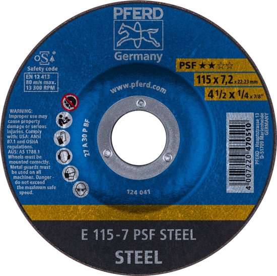 Foto: Pferd afbraamschijf staal e 115 7 psf steel