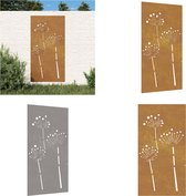vidaXL-Wanddecoratie-tuin-bloemenontwerp-105x55-cm-cortenstaal - Tuindecoratie - Tuindecoratie - Wanddecoratie - Muurdecoratie