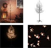 vidaXL Arbre en fleurs de cerisier 200 LED Blanc chaud 180 cm - Arbre LED- Arbres LED- Arbre lumineux - Arbre de Noël