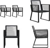 vidaXL Chaises de jardin 2 pcs PVC Rotin Noir - Chaise d'extérieur - Chaises d'extérieur - Chaise de jardin - Chaises de jardin
