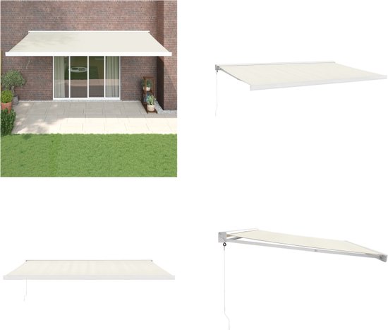 vidaXL Luifel automatisch uittrekbaar 500x350 cm crèmekleurig