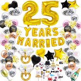 FeestmetJoep® 25 jaar getrouwd versiering - Huwelijk goud & zwart
