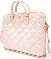 GUESS Quilted 4G Metal Logo Laptop Tas - 15/16 inch - Roze