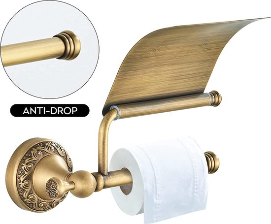 Toilettenpapierhalter Mit Ablage Aus Aluminium – Vintage Design, Wandmontiert, Ohne Bohren