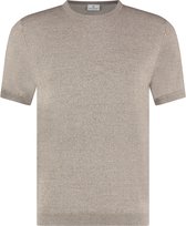 Blue Industry - Knitted T-Shirt Melange Taupe - Heren - Maat XL - Modern-fit