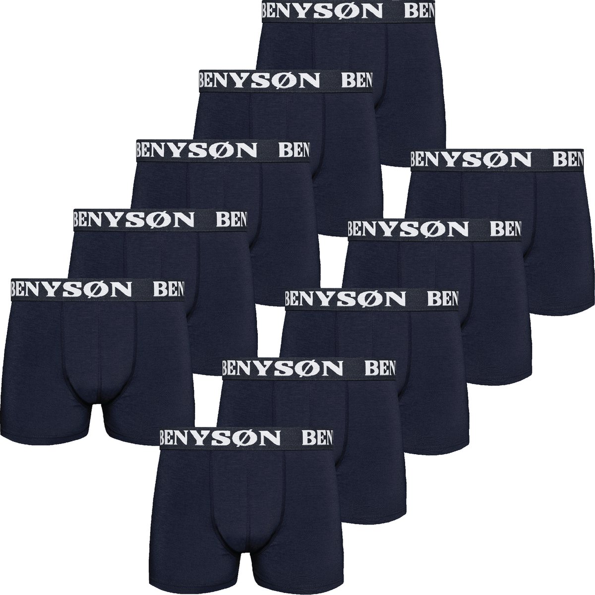 Boxershort Heren - Benyson - 10 Pack - Zwart - Maat 3XL | Katoen | Ondergoed Heren | Onderbroeken Heren |