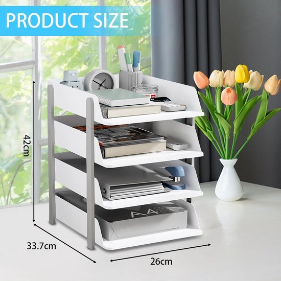 Verstelbare houten bureau-organizer - Aanpasbare opbergmodule voor een opgeruimd bureau