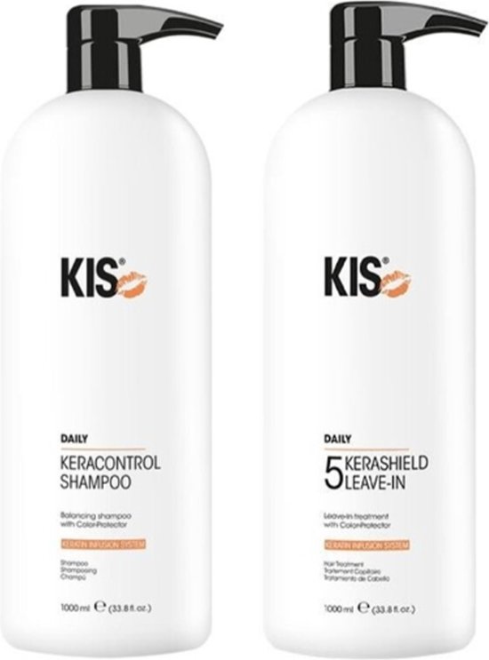 KIS Daily KeraControl Shampoo & KeraShield Leave-In - 2x1000ml | bol