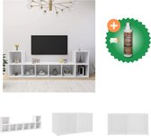 vidaXL Tv-meubelen 4 st 72x35x36-5 cm spaanplaat wit - Kast - Inclusief Houtreiniger en verfrisser