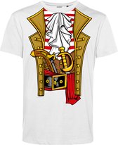 T-shirt Piraten Kostuum | Carnavalskleding heren | Carnaval Kostuum | Foute Party | Wit | maat 3XL
