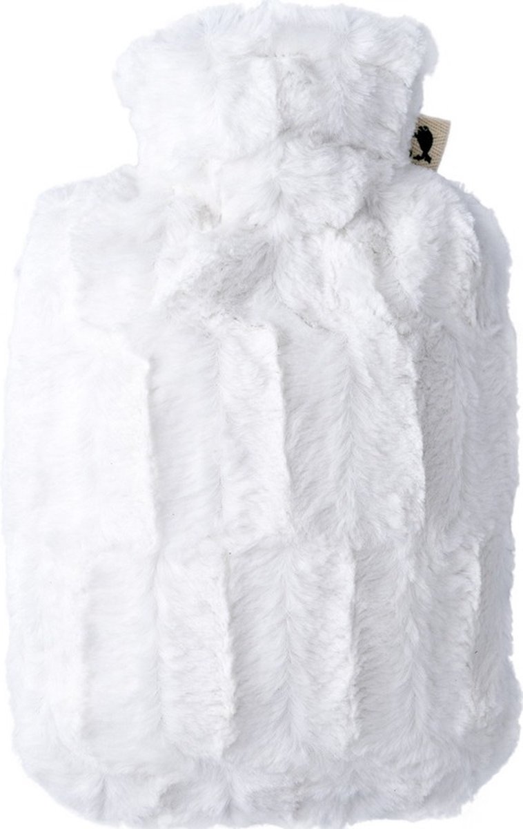 Goedkoopste Warm water kruik met warme bont hoes - 1x - wit - 1800 ml - hoogpolig pluche - kinderen/volwassenen - cadeau