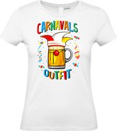 Dames t-shirt Carnavals Outfit | Carnavalskleding dames | Carnaval Kostuum | Foute Party | Wit Dames | maat M