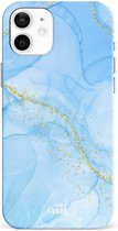 xoxo Wildhearts Marble Blue - Single Layer - Hoesje geschikt voor iPhone 11 hoesje - Marmer hoesje - Shockproof case - Beschermhoesje geschikt voor iPhone 11 case - Blauw