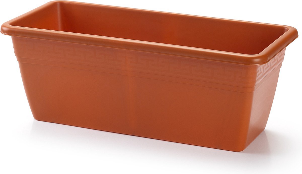 PlasticForte Plantenbak - terra bruin kleur - rechthoekig - 40 x 18 x 15 cm - kunststof