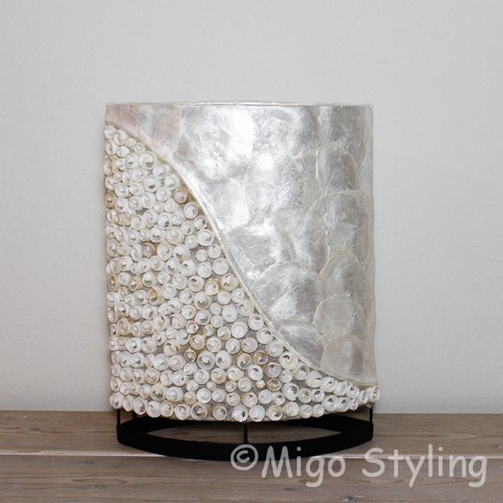 Lampe de table-Shell-Chambre- E27 Lampe de chevet-Ovale-Liseuse-Lampe de chevet-Haut 30 cm