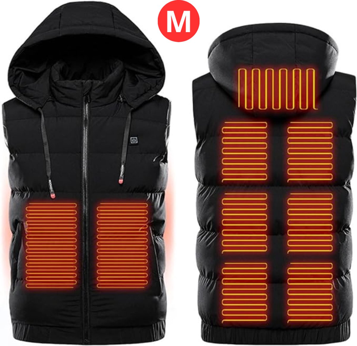 Nivard Verwarmde Bodywarmer Heated Vest Elektrische Bodywarmer Met Capuchon Jas Oplaadbaar Heren Zwart