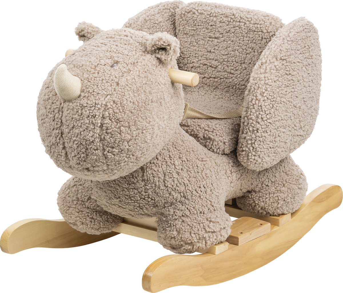 Nattou neushoorn Teddy - schommelpaard - Hobbelpaard - 59 x 45 cm - Taupe