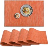 PVC placemats antislip hittebestendig wasbaar vinyl placemats oranje set van 4