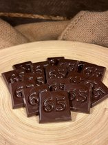 Chocolade cijfer 65 | Getal 65 chocola | Cadeau voor verjaardag of jubileum | Smaak Puur