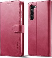 LC.IMEEKE Luxe Book Case - Geschikt voor Samsung Galaxy S24 Hoesje - Roze