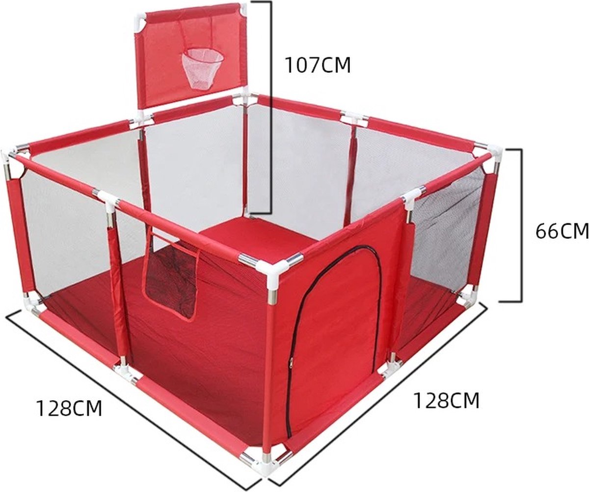 Baby Boxen Indoor Baby Corralitos Veiligheidsbarrières Basketbal Baby Activiteit Gym Grote Parken Voor Baby Groundbox Hek Rode vierkant