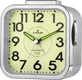 ATRIUM - Wekker - Senioren - Analoog - Zilver - Zonder tikgeluid - Grote cijfers - Duidelijk - Eenvoudige bediening - Opbouwend alarmsignaal - Snooze - Quartz uurwerk - A530-18