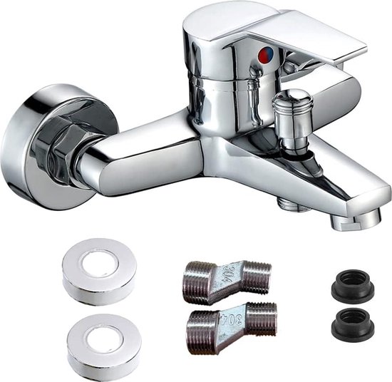 Radius opbouw badkranenset | Chroom Eéngreeps mengkraan met handdouche 1 stand COC55-00006