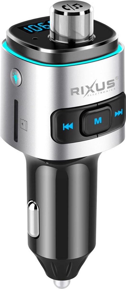 Rixus Smart FM -zender - oplader - Bluetooth -connectiviteit - Handsfree bellen - 24 maanden garantie