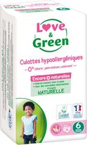 Love & Green Culottes Hypoallergéniques 16 Culottes Taille 6 (+ 16 kg)