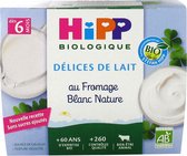 HiPP Délices de Lait au Fromage Blanc Nature Sucré van 6 Maanden Biologisch 4 Potten