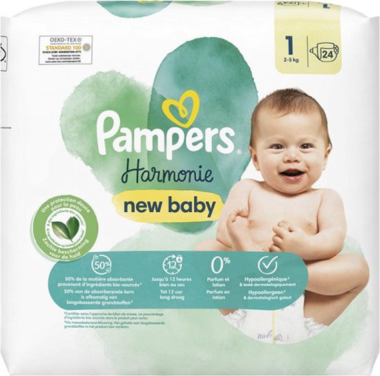 Pampers - Harmonie - Maat 1 - 24 Stuks - 2/5 KG