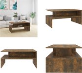 Salontafel 100x60x42 cm bewerkt hout bruin eikenkleur Salontafel 100x60x42 cm bewerkt hout bruin eikenkleur