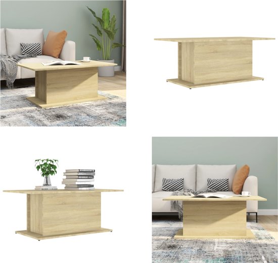 vidaXL Salontafel 102x55-5x40 cm spaanplaat sonoma eikenkleurig - Salontafel - Salontafels - Koffietafel - Woonkamertafel