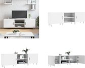 vidaXL Tv-meubel 150x30x50 cm bewerkt hout wit - Tv-meubel - Tv-meubelen - Tv Kast - Opbergkast